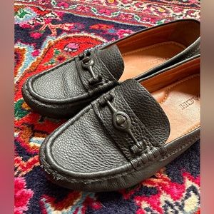 Coach black leather loafers US7.5